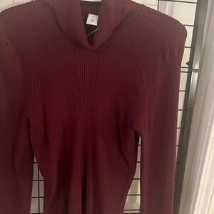 White House Black Market Burgundy Turtleneck Sweater